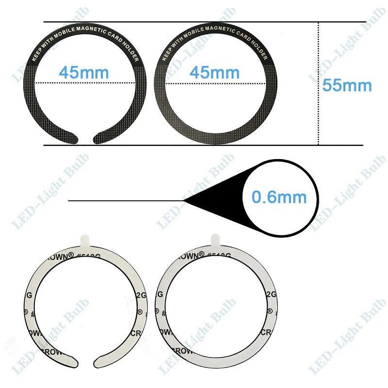 6Pcs for Magsafe Magnetic Plate Ring Universal Metal Sticker Support Wireless Charger Metal Plate Sheet for Magnet Car Holder