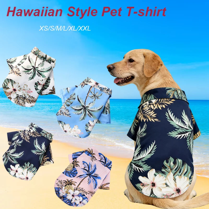 Hawaiian Style Pet Dog Clothe Summer SandBeach Dog Shirts