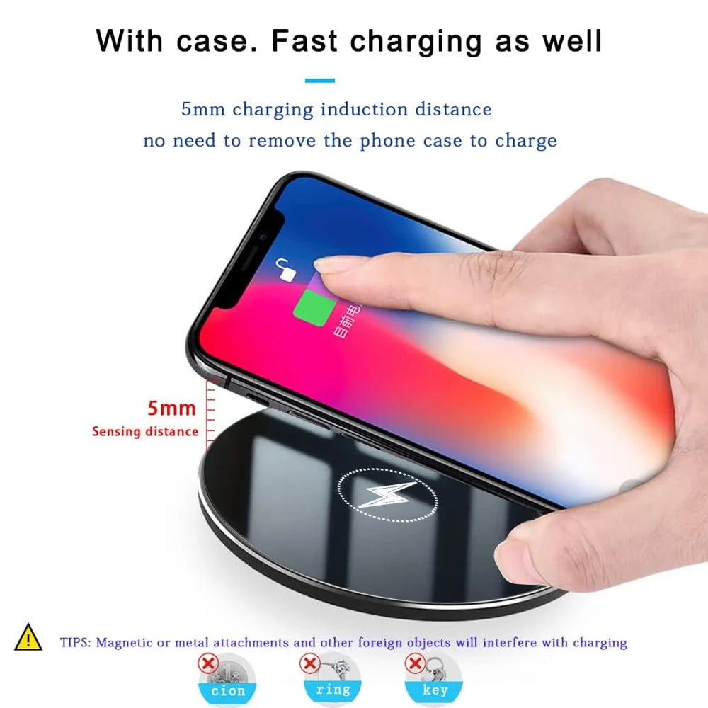 Wireless Charger Stand Pad, Fast Induction Charging Dock Station, iPhone 17, 16, 15, 14 Pro Phones