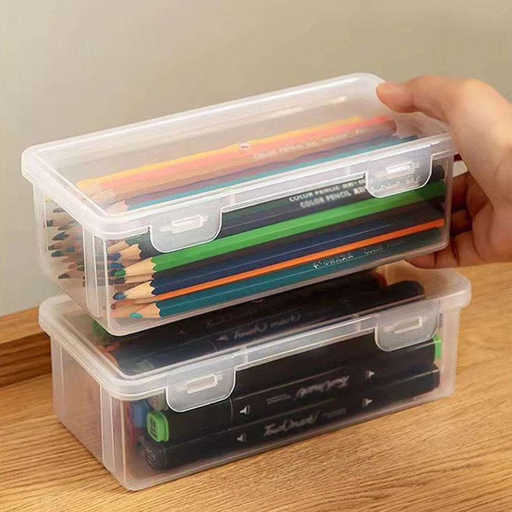 1pc Translucent Penccase Large Capacity Lightweight Convenient for