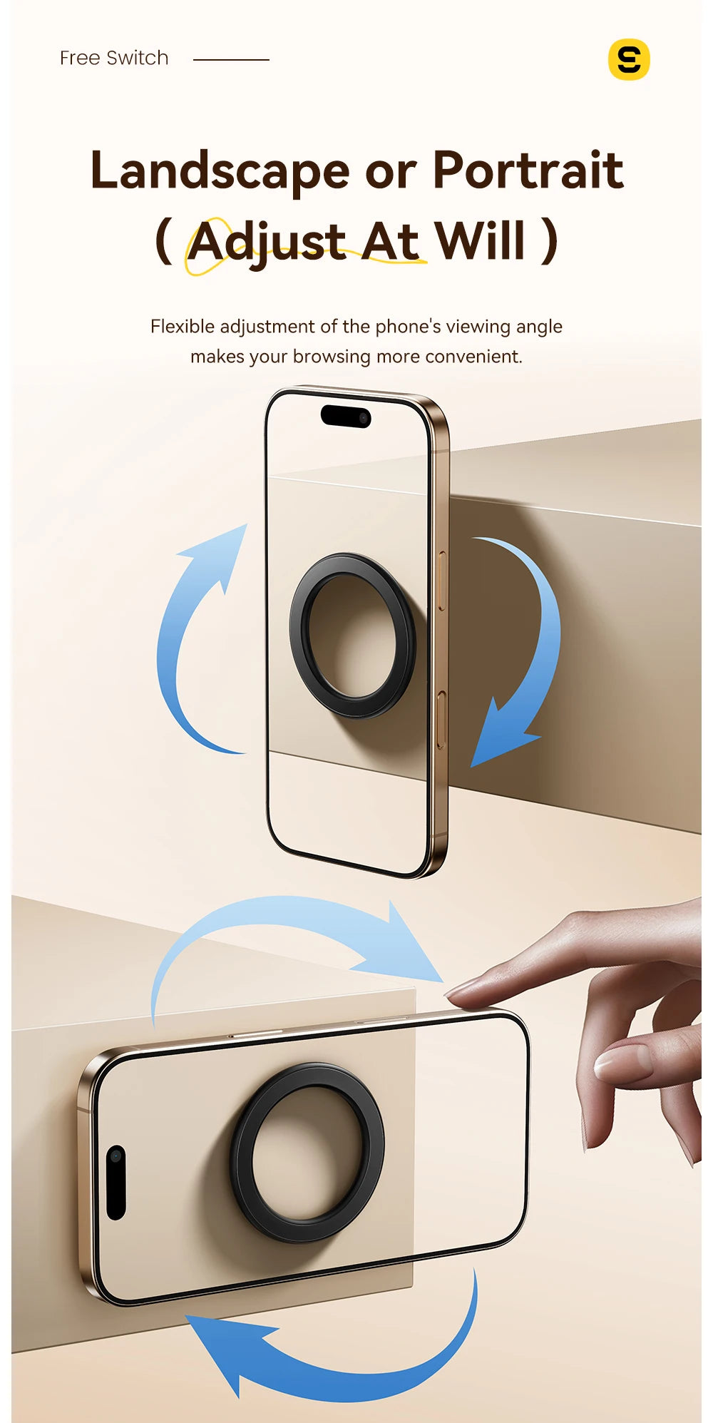 Essager Magnetic Metal Ring for Magsafe iPhone 16 15 14pro Android Phones Plate Sticker Rings For Magsafe Wireless Charger Stand