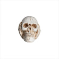 Resin skull figurine, replicating the classic poses of covering the mouth, ears, and eyes, perfect for Halloween decorations