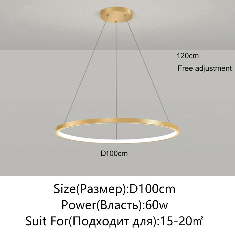 Modern Round LED Chandelier Black/White - Dimmable Pendant Light