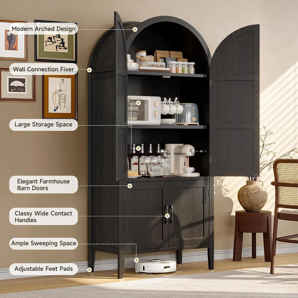71" Tall 5-Tier Arched Cabinet