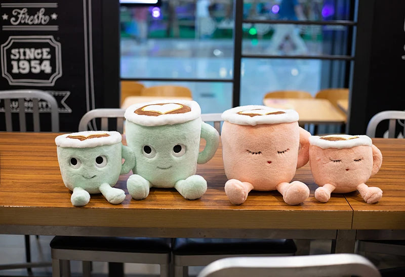 ZU 20/30cm Latte Art Coffee Cup Plush Toy Cute Home Kitchen Decor Matcha Flavor Drink Tea Soft Dolls