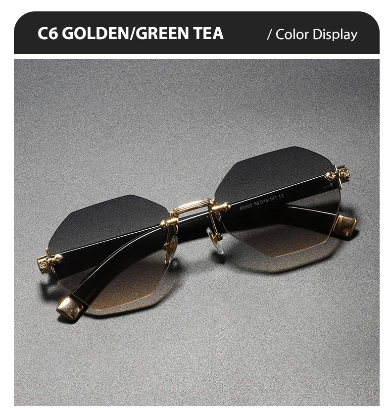2025New Man Woman Rimless sunnies Gradient UV400 Fashion Trend Fashion Show Sun Glasses