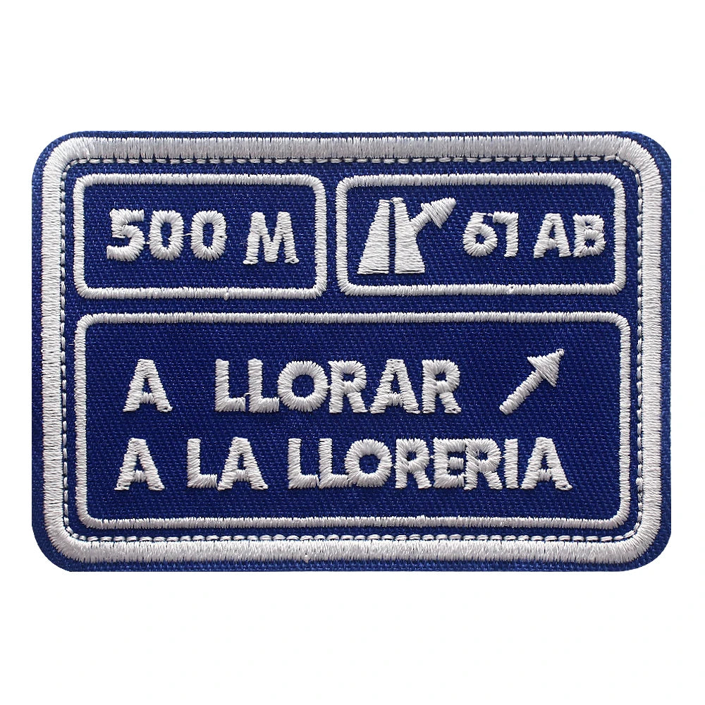 20kg Strength Lifting Barbell 500m A Llorar A Dar Por Patch PVC Emblem With Hook Fastening For Backpack Cap Vest Helmet Uniform