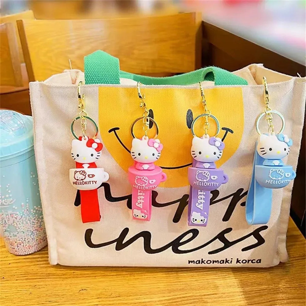 MINISO Cute Cartoon KT Keychain Girl Schoolbag Shoulder Bag Car Keyring Kid Children Kawaii Gift Festival gifts Festival gifts