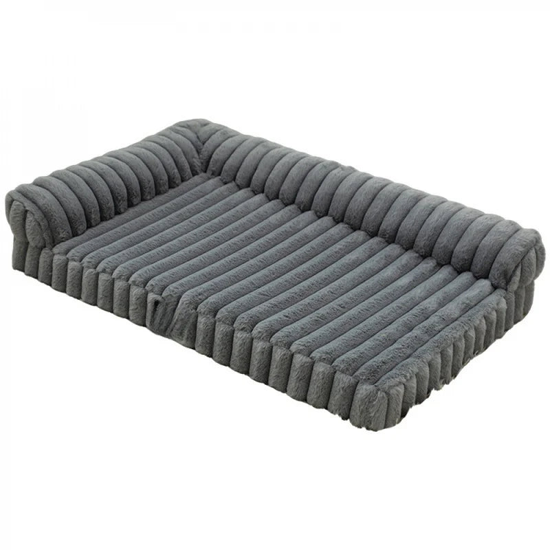 Striped Velvet Plush Pet Bed