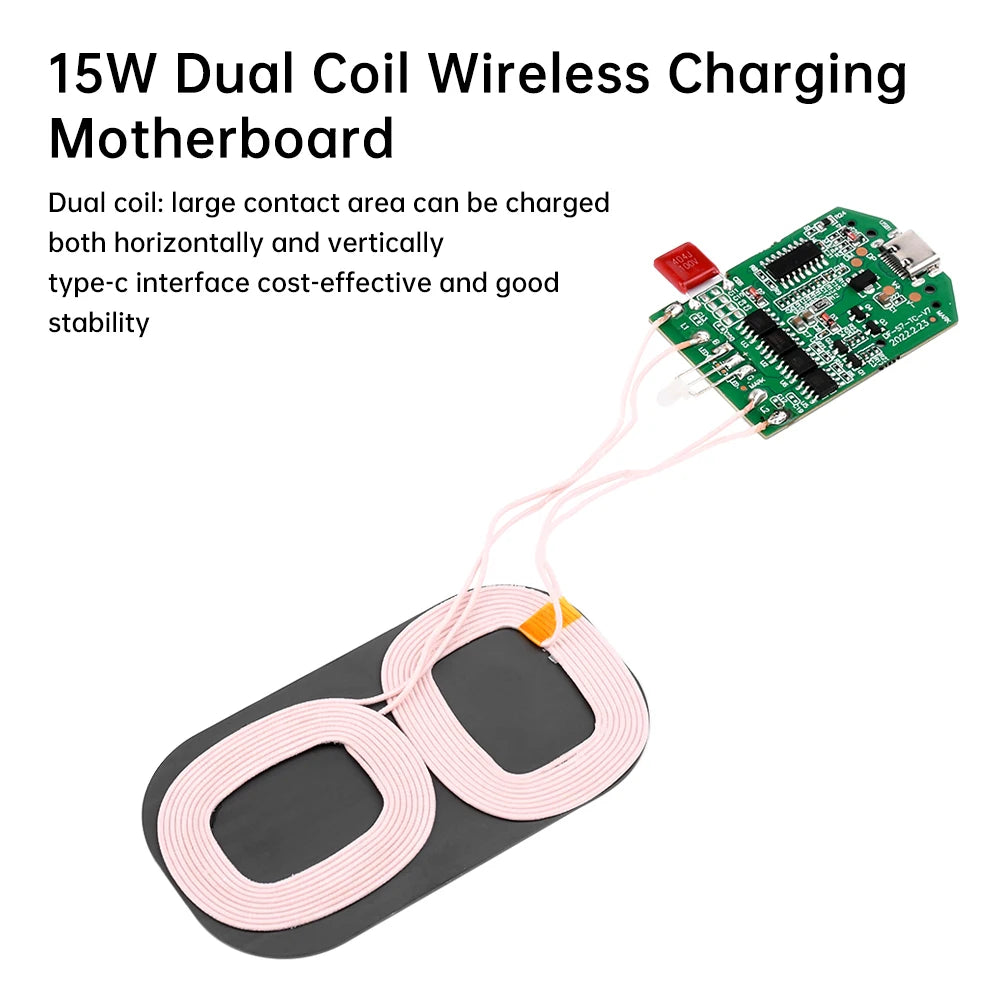 5~15W Adaptive Wireless Charging Module Charging Protection Board Equalizer Module QI Fast Charging Board DIY Wireless Charger