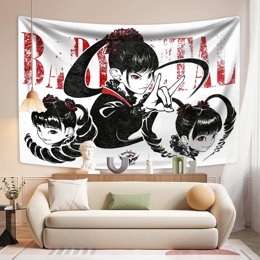 Japanese Pop Metal Band Tapestry Babymetals Wall Hanging Home Decor Aesthetics Dormitory Party Background Friend Gifts