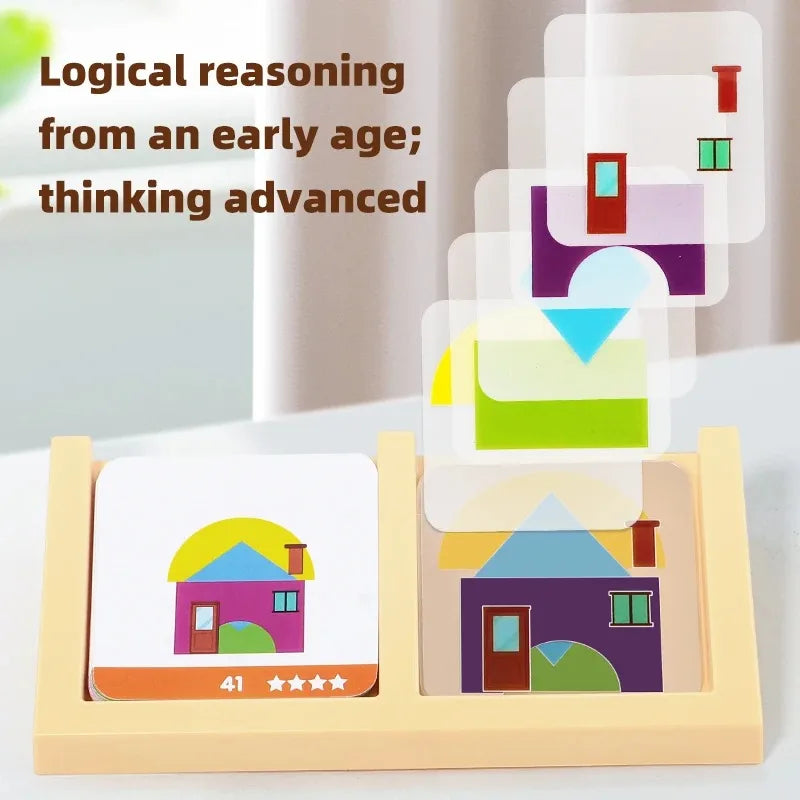 House Designer Toy Puzzle for Kids, Enhances Spatial Thinking and Logical Imagination, Educational Board Game