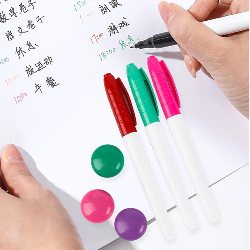 /Lot 0.5MM Erasable Whiteboard Pen 12 Colors Erasing Pen