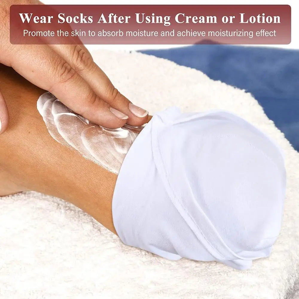 Rough Skin Sleep Socks Soft for Skin Care White Grey Spa Socks Moisturizing Socks Overnight Moisture