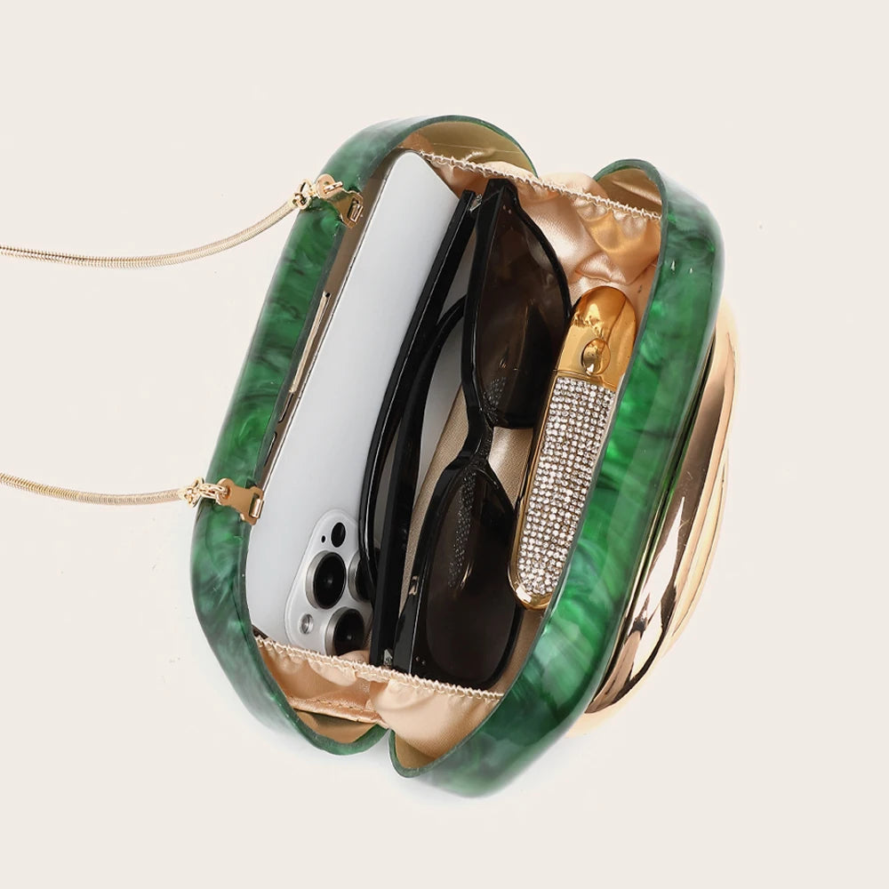 Women's Gold Metal Evening Clutch
