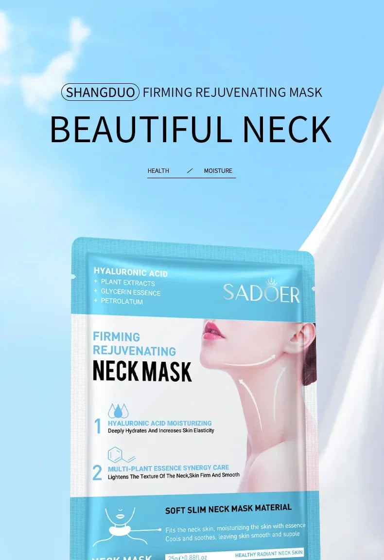 SADOER Hyaluronic Acid Neck Mask Collagen Firming Neck Masks Nourishing Brightening Beauty Moisturizing Necks Skin Care