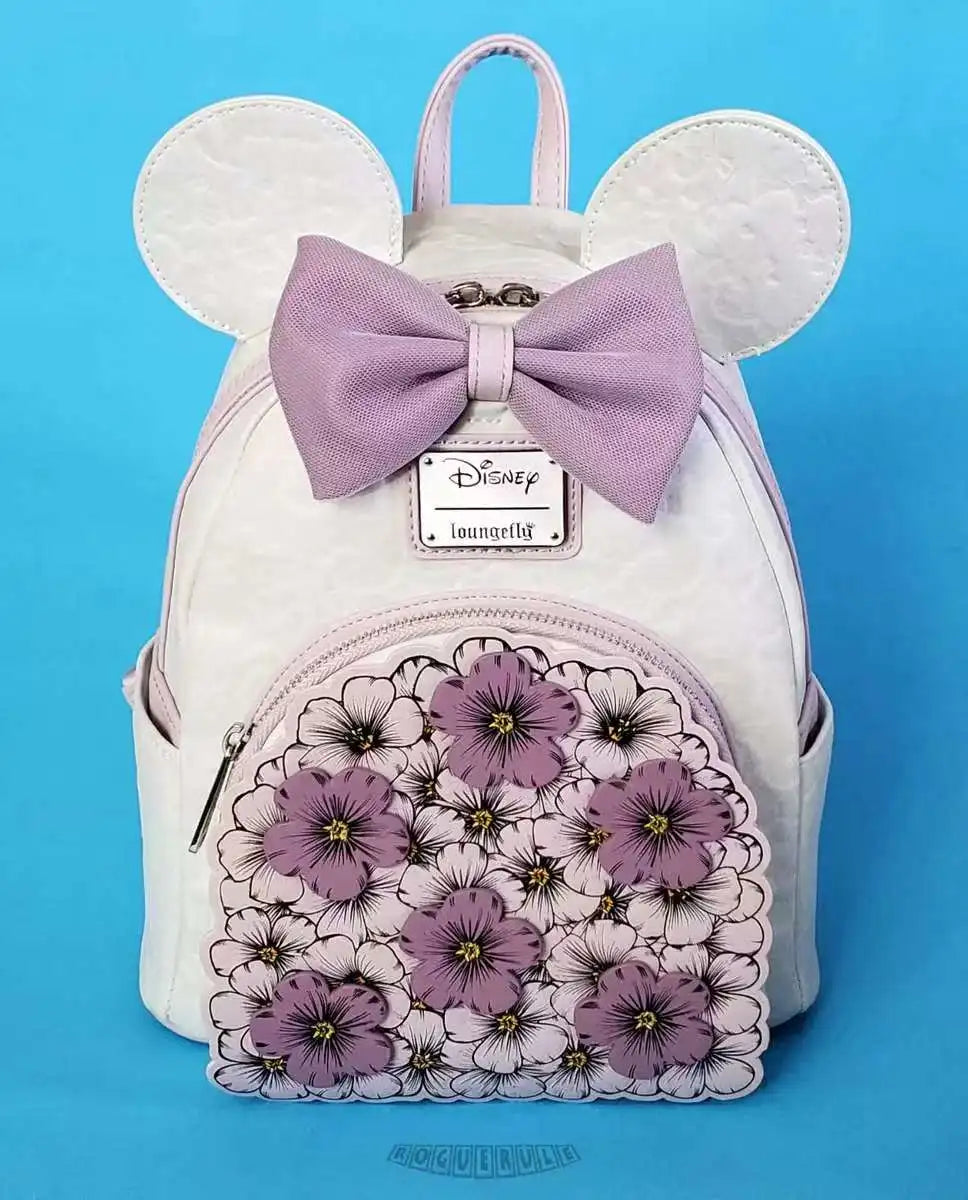 Mickey and Minne Floral Marie Cat Mini Backpack Womens Double Strap Shoulder Bag Purse Double Shoulder Backpack Gift