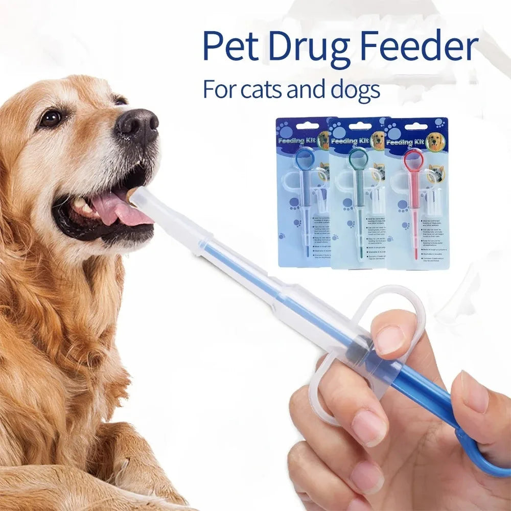 Pet Pills Applicator Cats Dogs Syringe Medicine Feeder Insect Repellent Supplies Can Clip Pills Cats and Dogs Pet Water Feeder