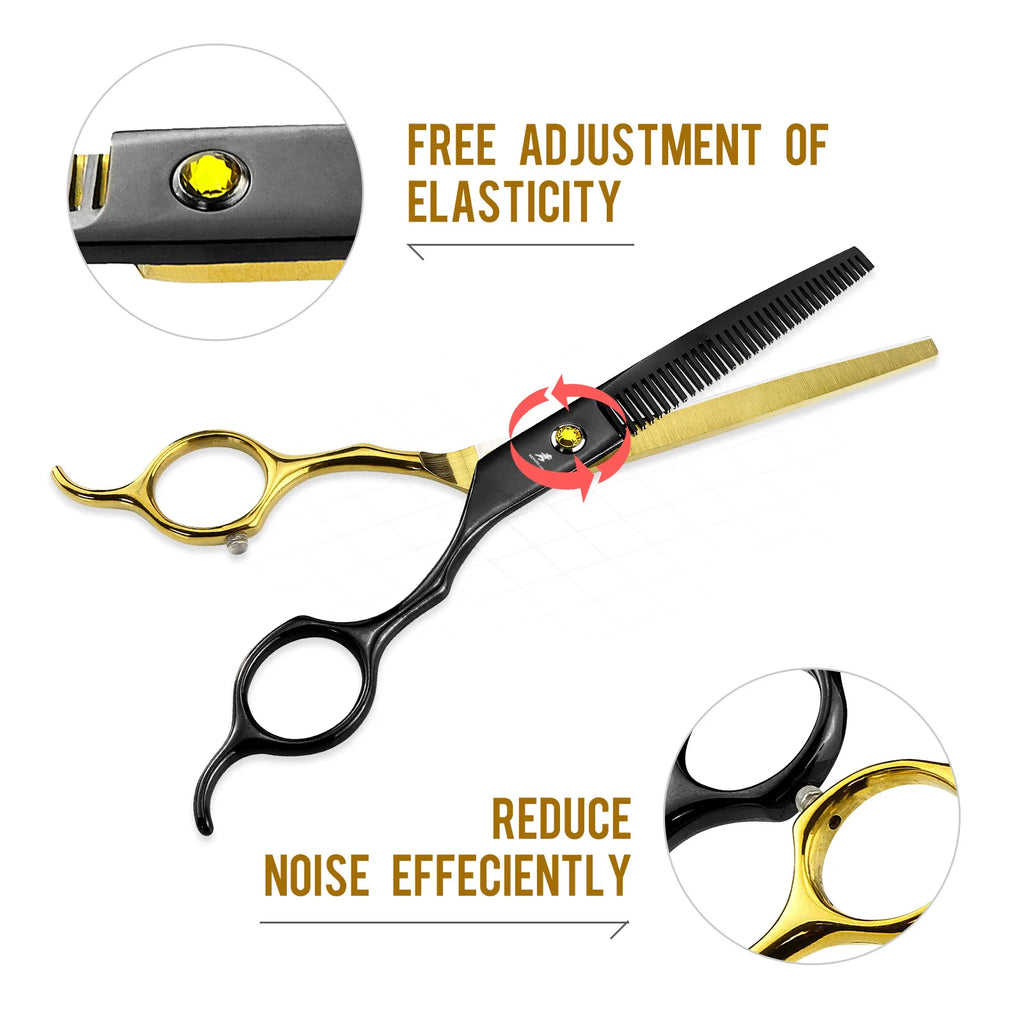 Grooming Scissors Japan Stainless 6.5" Professional Pet Scissors Curved Chunker Scissors for Groomer Bend Down Thinning Shears
