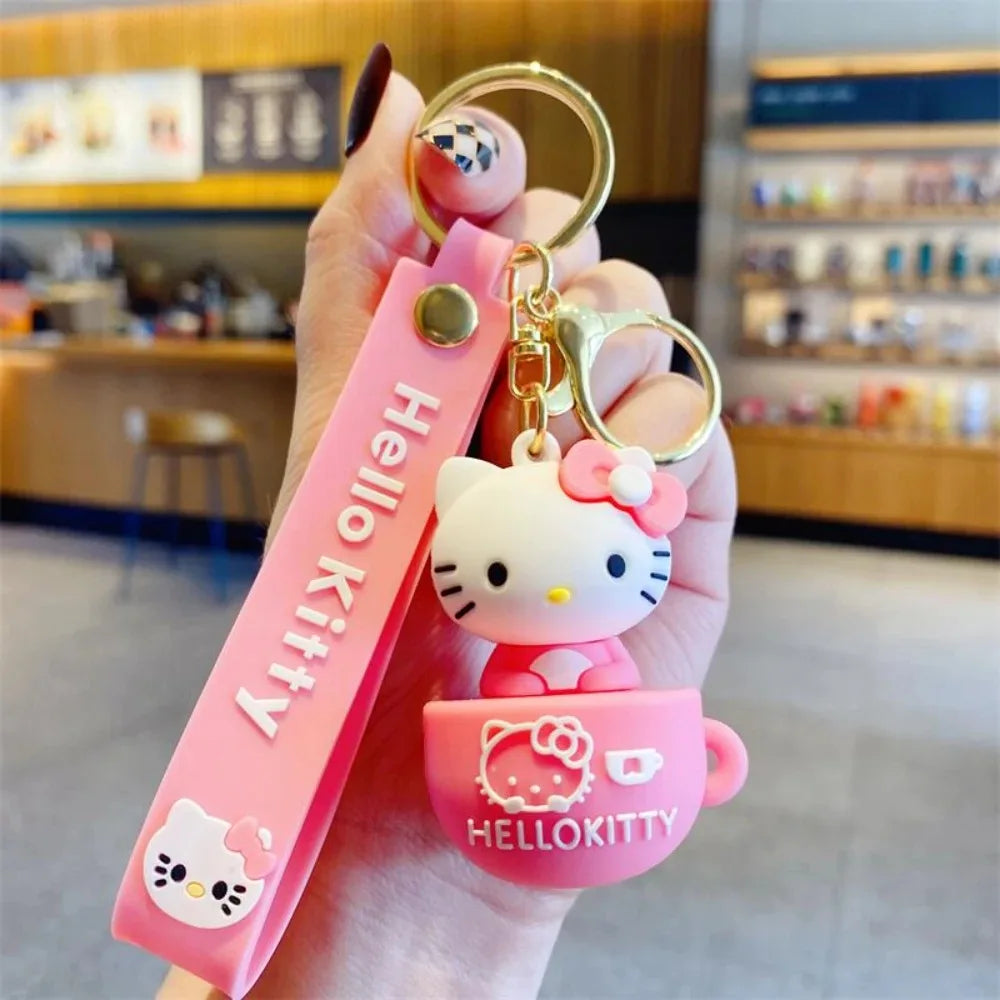 MINISO Cute Cartoon KT Keychain Girl Schoolbag Shoulder Bag Car Keyring Kid Children Kawaii Gift Festival gifts Festival gifts