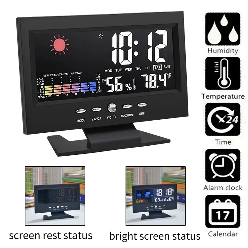 Color Screen Electronic Clock With Weather Forecast