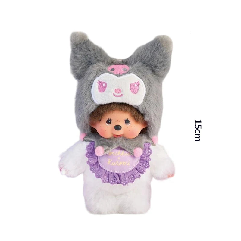 Monchhichi Keychain Kawaii Keychains for Bags Monchhichi Doll Hanging Pendants Children's Day Birthday Gift 몬치치