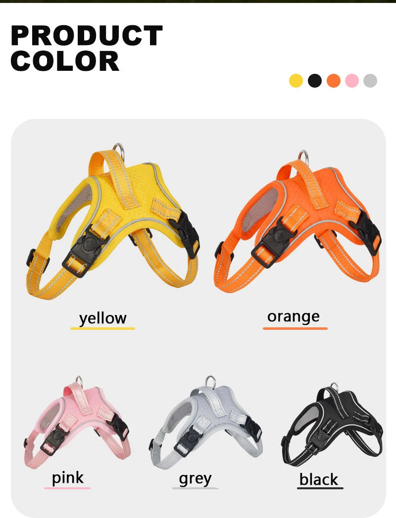 Dog Harness Pet Saddle Quick Wear Structure Protection Ultra Light Chest Strap Safety Anti Break Explosion Proof Dog Vest
