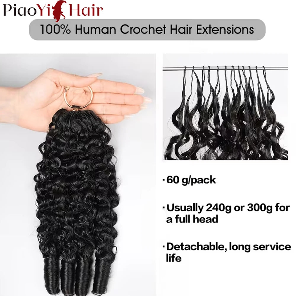 60g Per Bunldes 15A Burmese Curly Crochet Human Hair