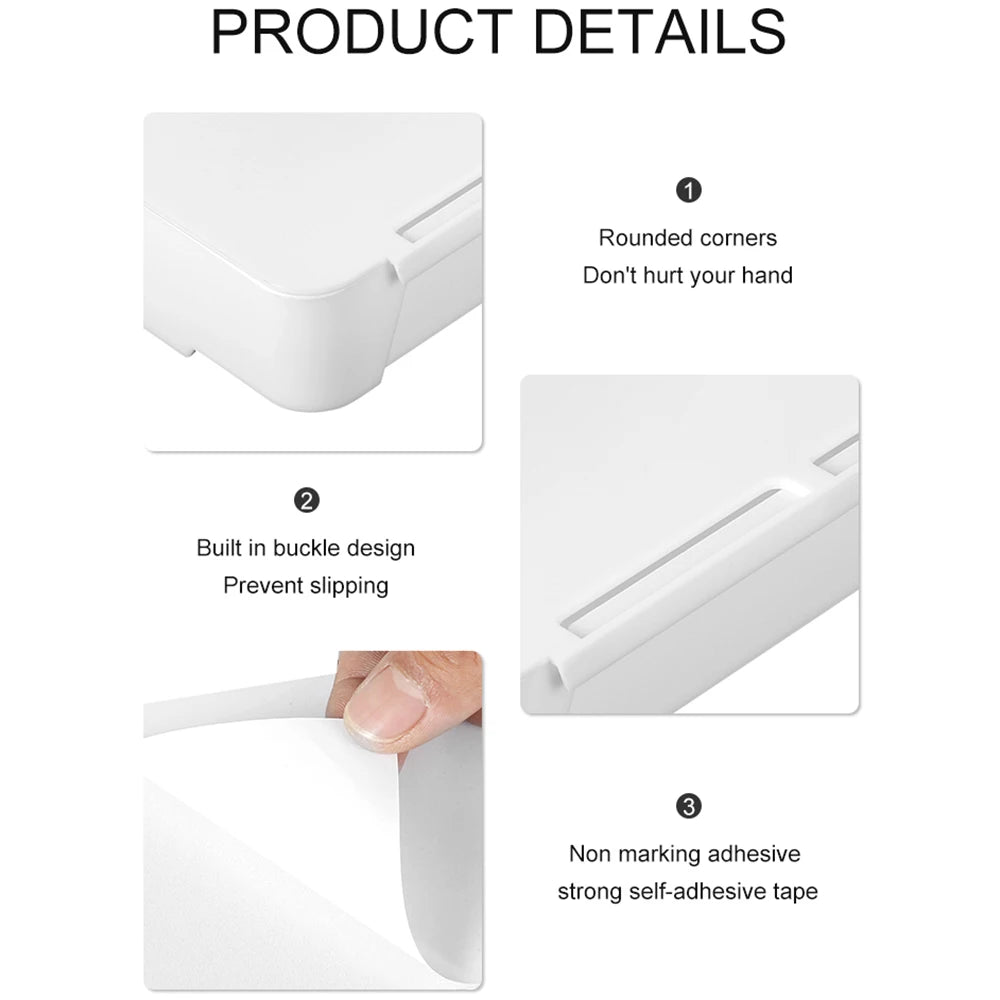 Under Desk Drawer Self-Adhesive Stationery Storage Box Multifunctional Hidden Under Desk Organizer for Home Kitchen Office Table