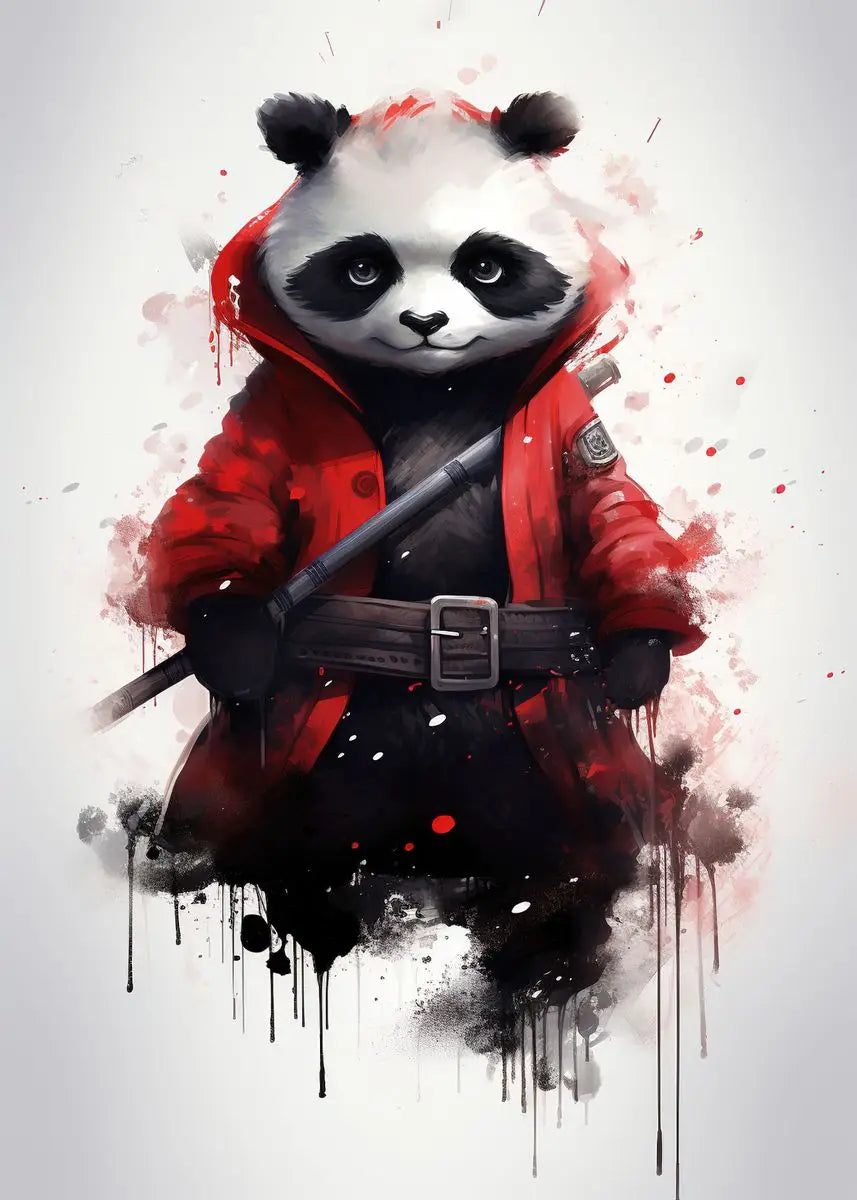 Cute Panda Blowing Bubbles Poster Graffiti Animals Art Print Canvas Painting Wall Pictures Living Room Room Home Decor Gift
