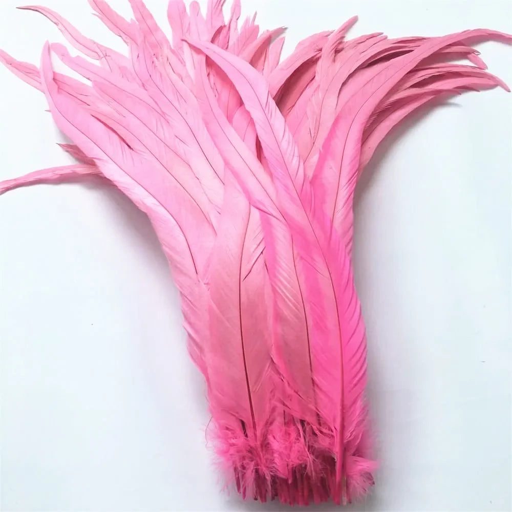 Top Quality 50 Pcs Pure White Rooster Tail Feather 30-35cm 12-14inch Natural Feathers Wedding Decoration clothing accessories