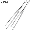 12inch Kitchen Tweezers Fine Tweezer Tongs Extra-Long Stainless Steel Cooking Tweezers for Kitchen Food Cooking Sea Food and BBQ