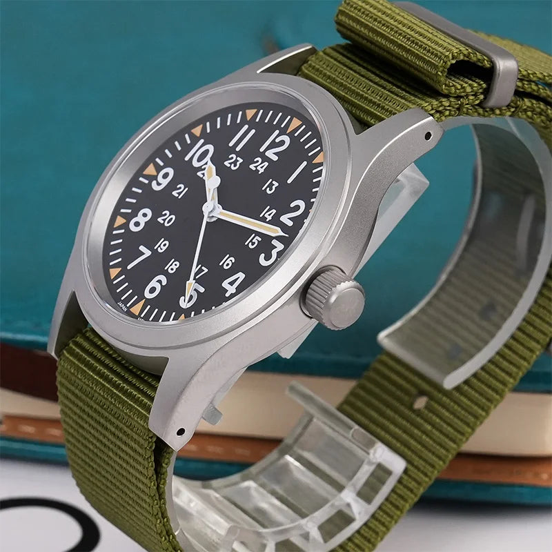 Militado Ml05 Vintage Field Watch VH31 Sweep Second Quartz