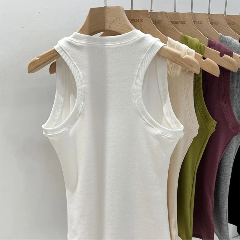 Zjaiss Women's Tank Tops Solid Camisole Summer Slim Versatile Y2K