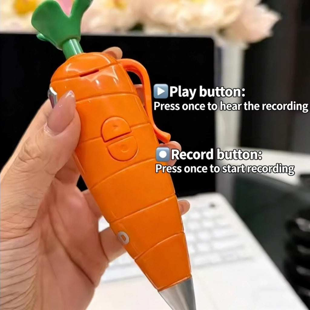 Zootopia 2 Carrot Recorder Pen | Judy & Nick Style for Kids | 60s Mini Recorder | 2-in-1 Gel Pen Stationery