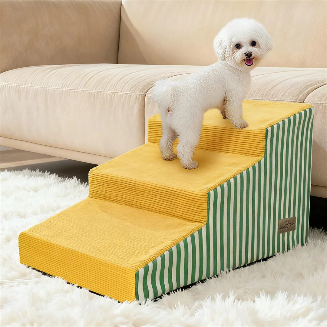 3/4/5 Steps High-Density Foam Dog Stairs with Gentle Slope