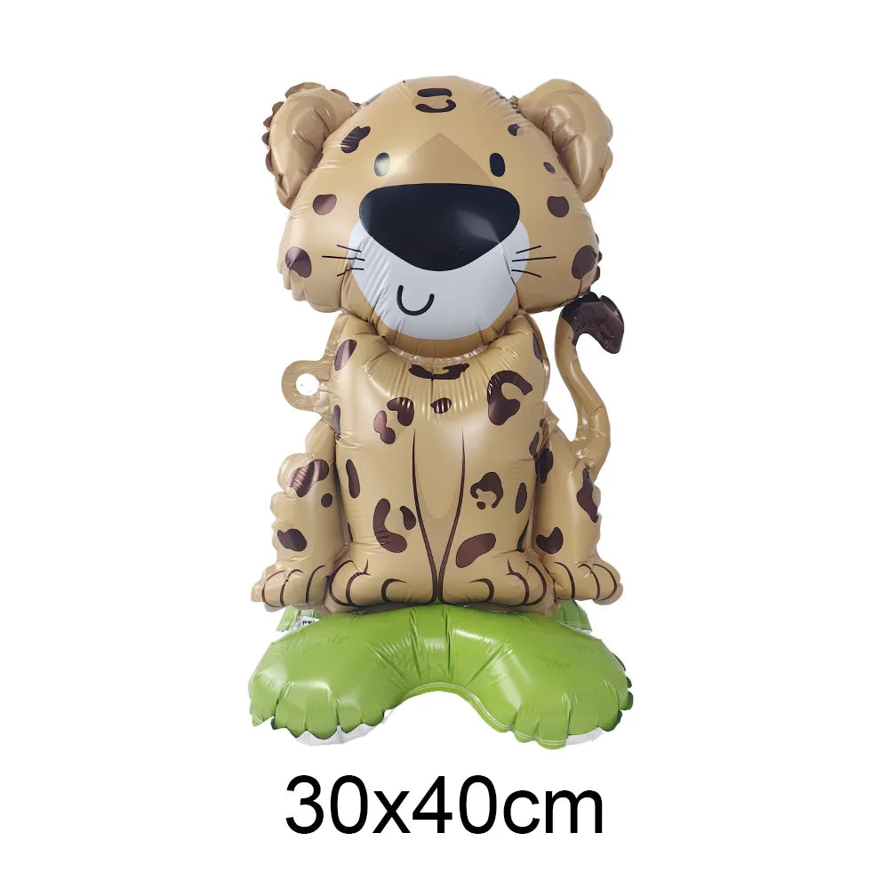 Standing Cute Animal Giraffes Seals Turtles Sharks Dolphin Bunny Foil Balloons Animal Sea Zoo Themed Birthday Party Decorations