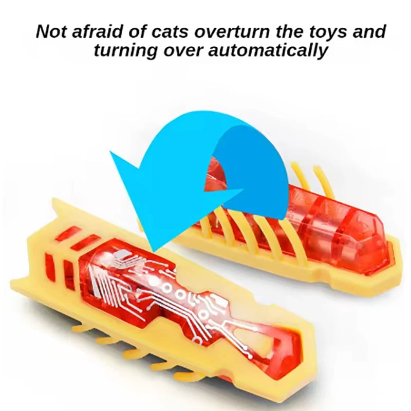 Pet interactive mini electric nano insect cat toy automatic obstacle avoidance and flipping toy battery driven Beetle toy