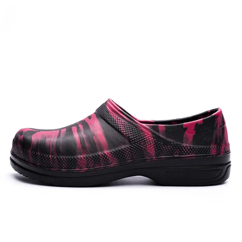 High Quality EVA Chef Shoes Non-slip Waterproof Oil-Proof Kitchen Cook Flat Working Shoes Hotel Restaurant Clogs Men Multicolor