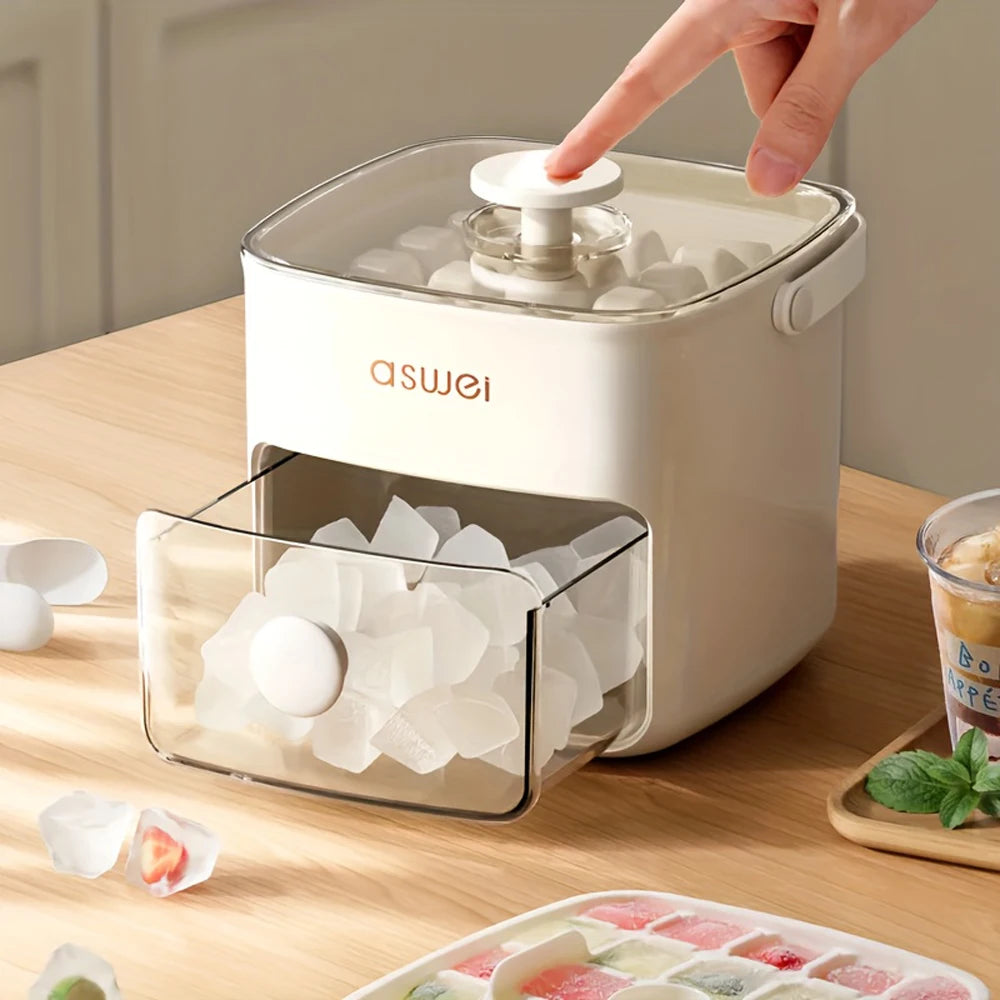 Press Ice Tray Ice Cube Mold Ice-making Box Large Capacity Storage Ice An Ice Maker Food Grade Storage Box Diy Icebox