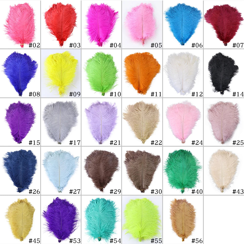 10PCS/Lot White Ostrich Feathers Plume for Wedding Table Centerpieces Carnival Prime Decor  45-50CM 55-60CM Ostrich Plumas Large