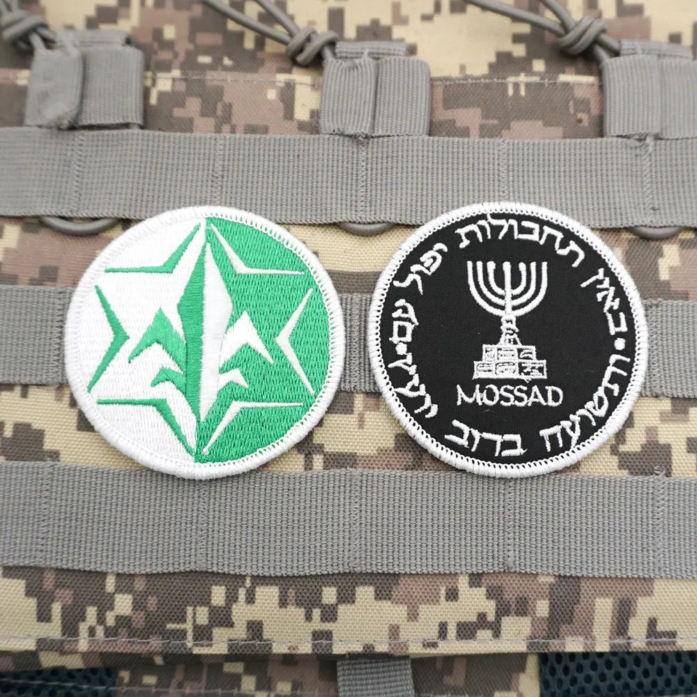 Israel Flag Embroidery Patch Hook and Loop Mlrs Army Morale Badge Israeli Language Outdoor Equipment Tactical Backpack Sticker