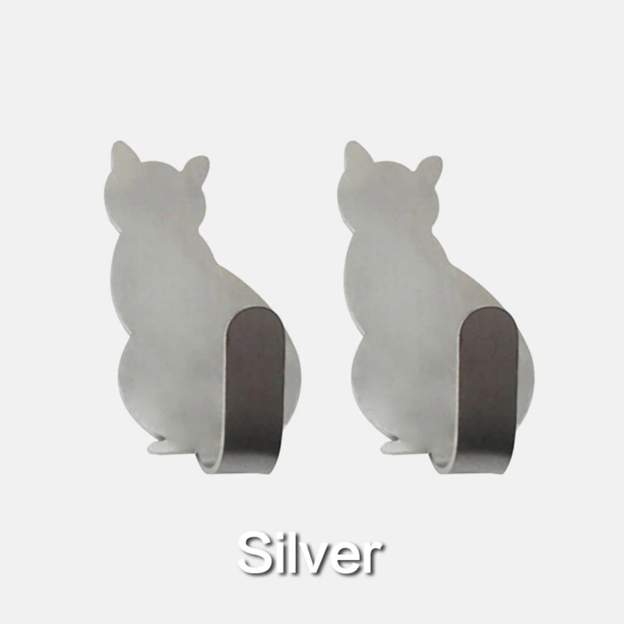 JJYY 2PCS Waterproof Strong Adhesive Hooks for Bathroom Plastic Cat Wall Sticker Wall Door Hanger For Kitchen Towel Hook