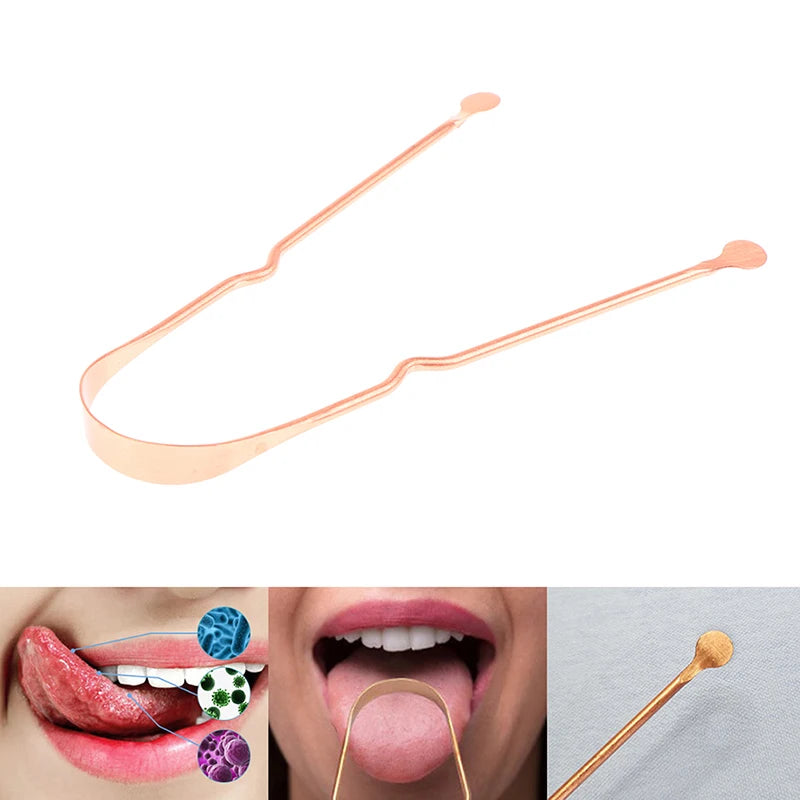 ●1PCS Copper Tongue Scraper Men Women Toothbrush Dental Oral