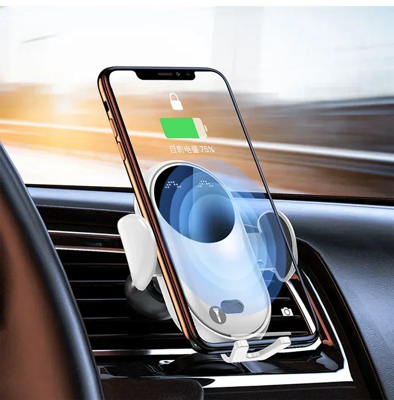 Automatic 15W  Car Wireless Charger for iPhone 13 12 14 XR X 15Samsung S20 S10 Magnetic USB Infrared Sensor Phone Holder Mount