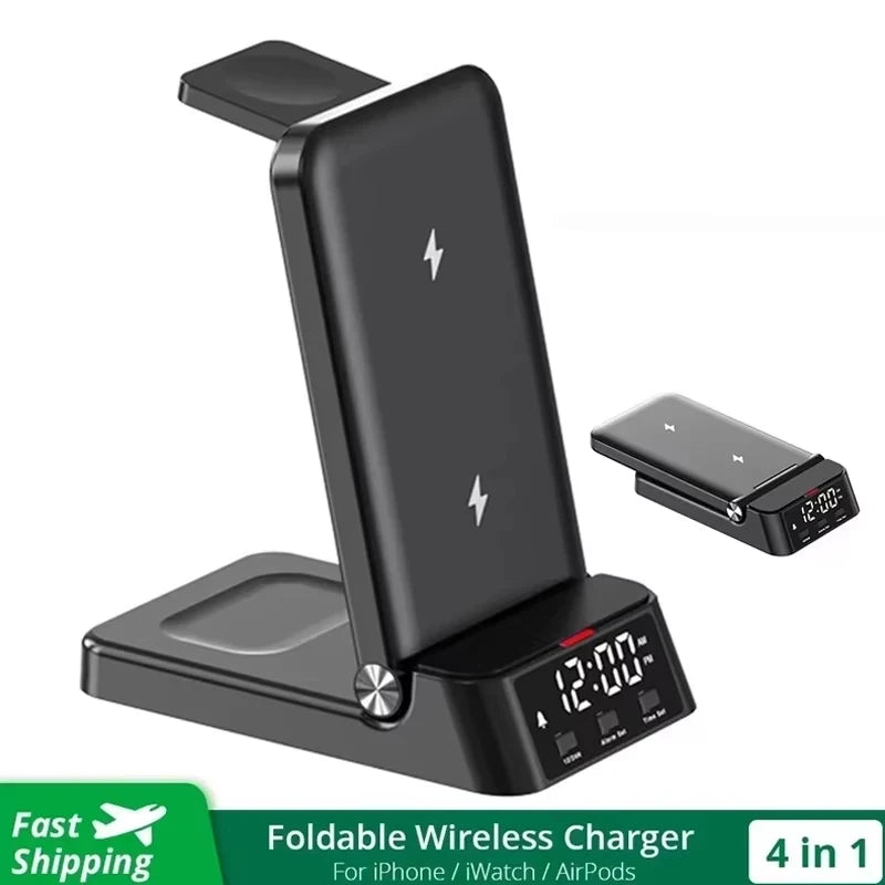 30W Fast Wireless Charger Stand For iPhone 15 14 13 12 11 Samsung Apple Watch Airpods Pro 3 in 1 Wireless Charging Dock Station