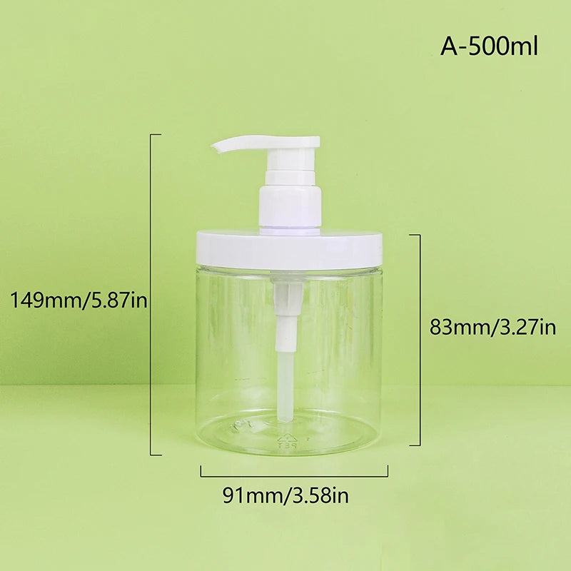 PET Lotion Pump Bottle Large Capacity Empty Shampoo Sub-bottling Plastic Pump Head Shower Cosmetic Container Travel Accessories