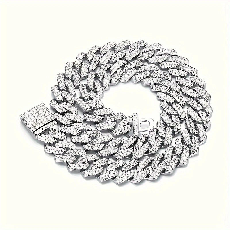 Iced Out Miami-Style Cuban Link Decorative Necklace