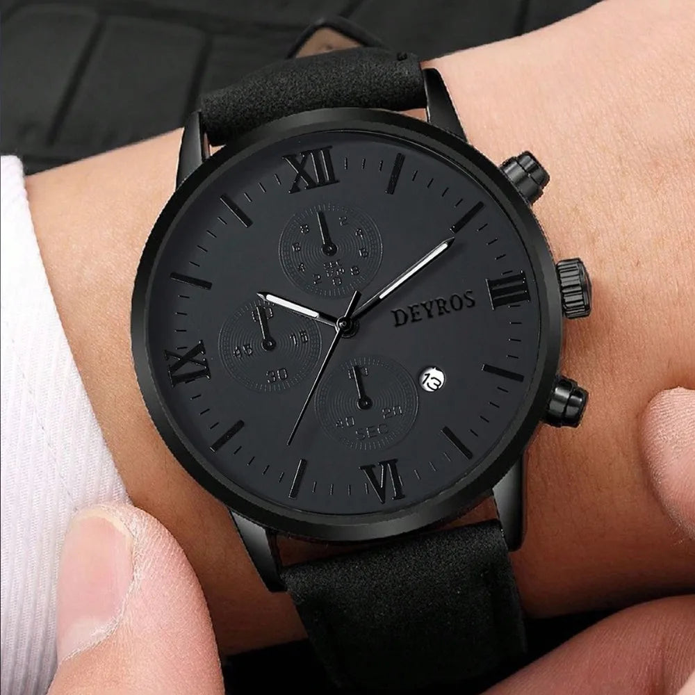 Men Watch Ring Combo 2Pcs