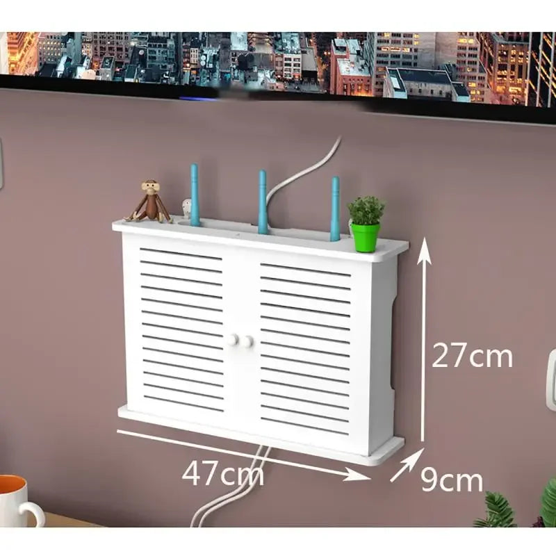 Punch-free Double Layers Wall Shelf TV set-top Box Rack Living Room Router Wall Hanging Storage Box Wireless Wifi Router Shelf